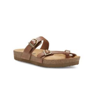 Eastland Tiogo Leather Womens Cushion Footbed Sandals‎ Style 3772-79 Sz 6M Brown